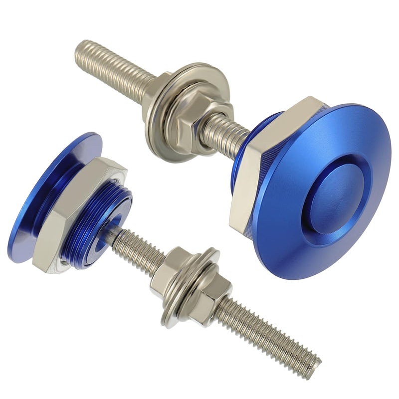 EPLZON Diameter 1.25 inch Quick Release Latch Bumper Bumper Hood License Plate Lock Clip Kit Universal Aluminum Engine Hood Pin(Pack of 2pcs,Blue) - Image 1